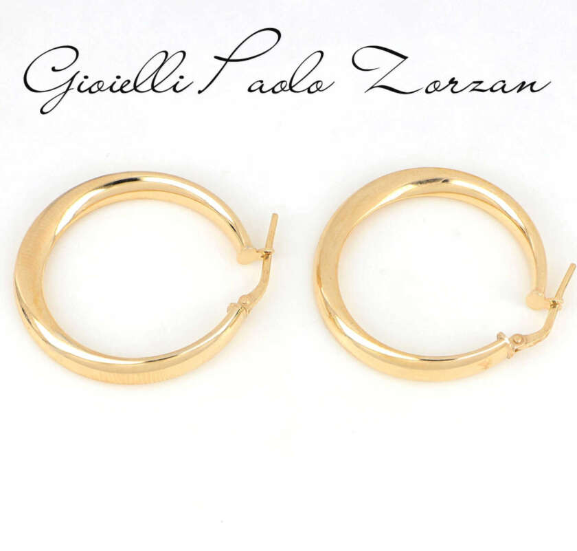 Orecchini a cerchio in argento dorato CZNEW-08