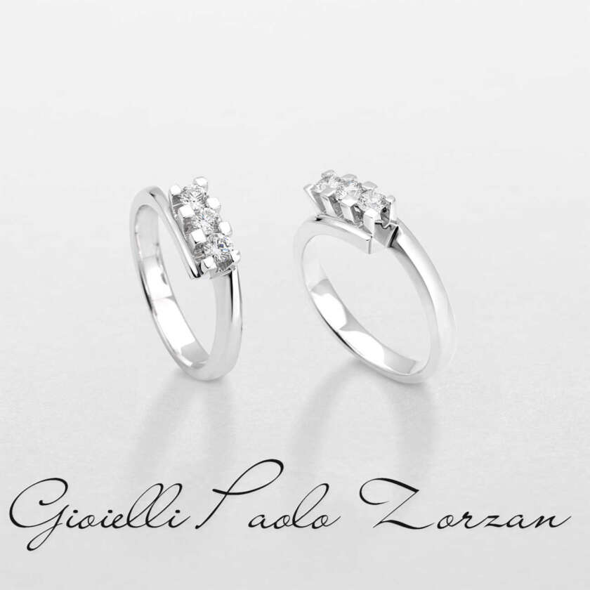 Anello trilogy Giorgio Visconti  in oro bianco e diamante AB12347A