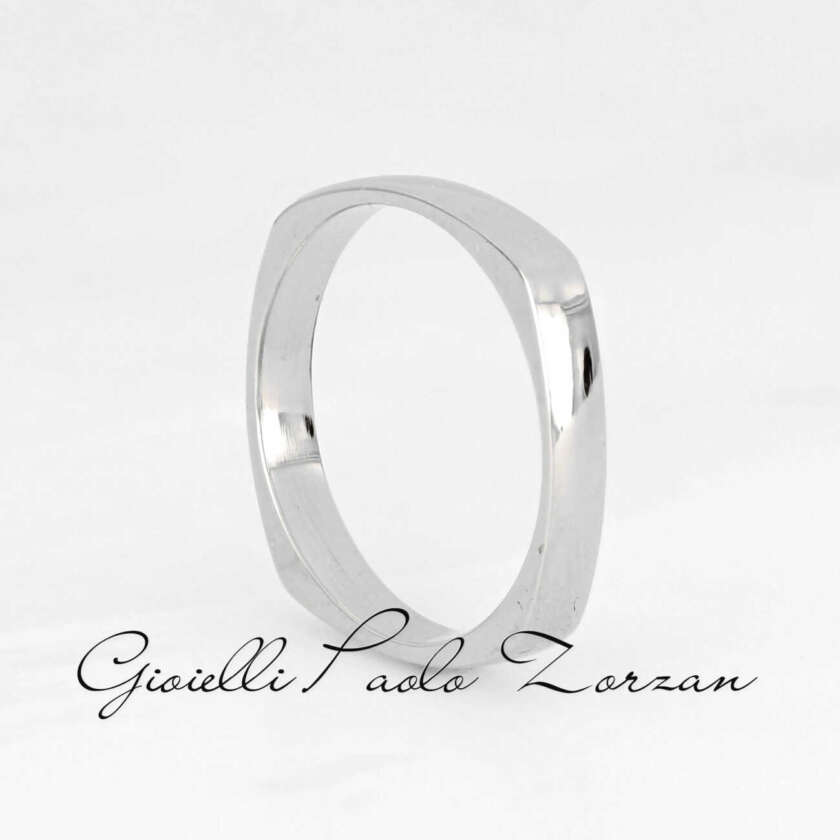 Fede Artigianale Quadra in Oro Bianca 18 KT ref. FQB30PZ