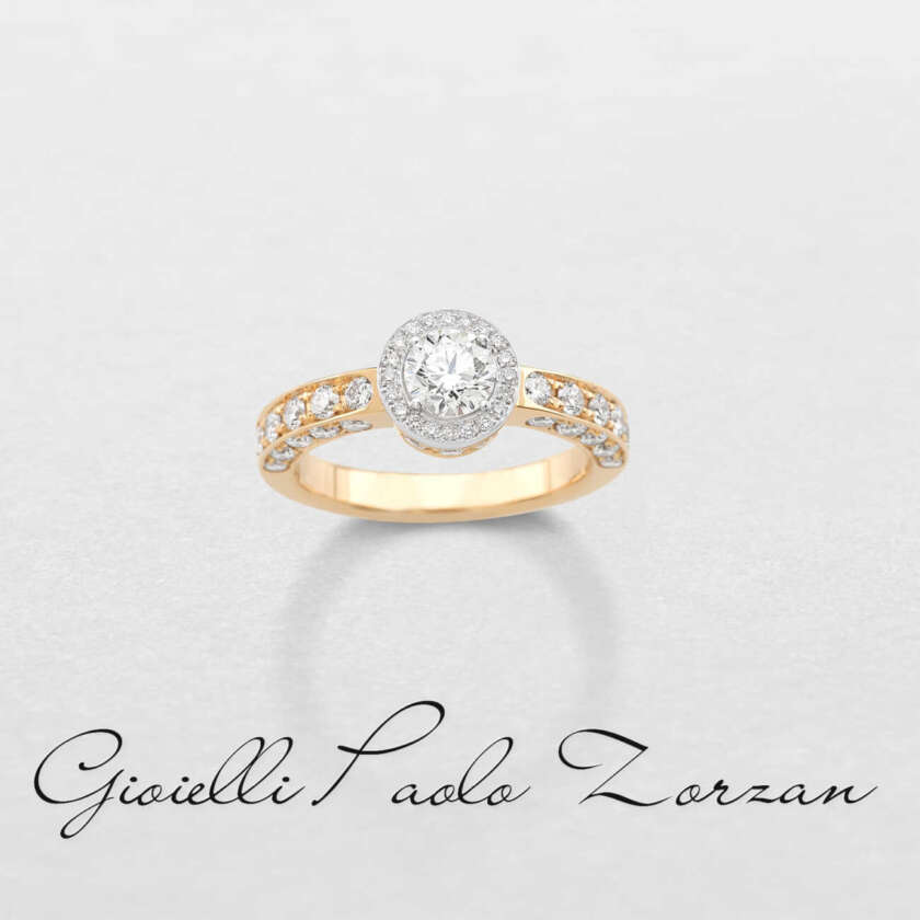 Anello Giorgio Visconti  in oro rosa e diamanti A16880E