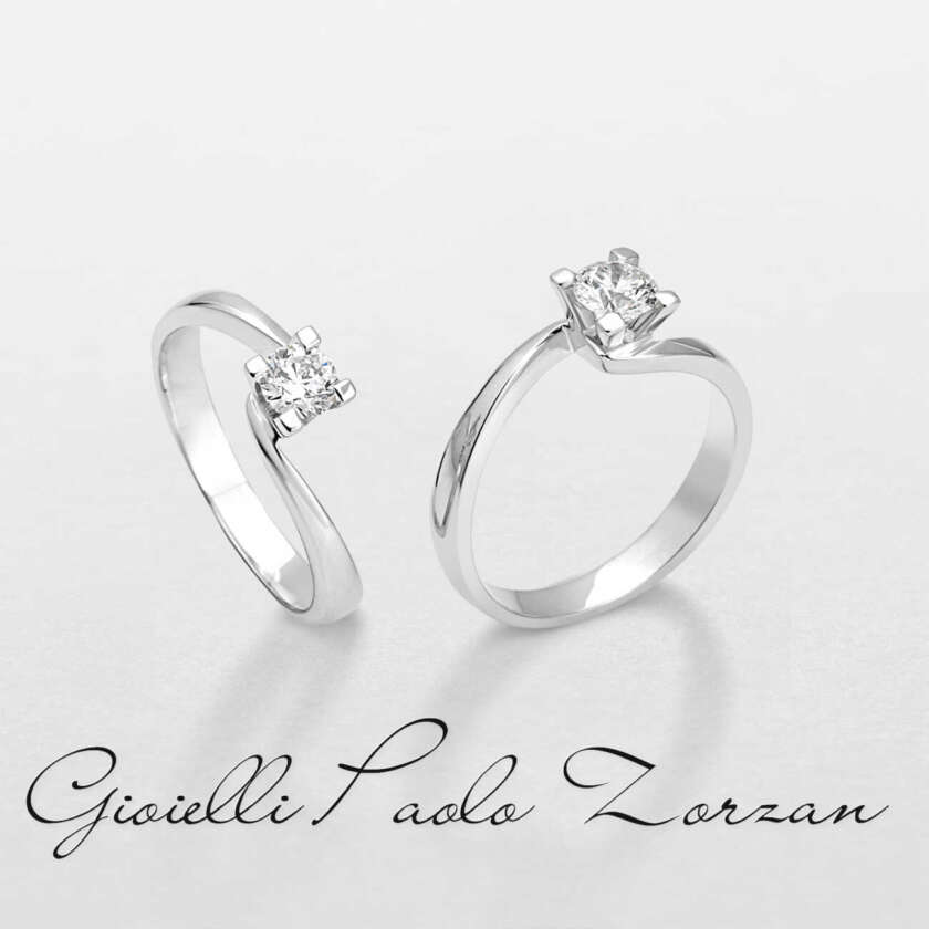 Anello solitario Giorgio Visconti  in oro bianco e diamante 02436036