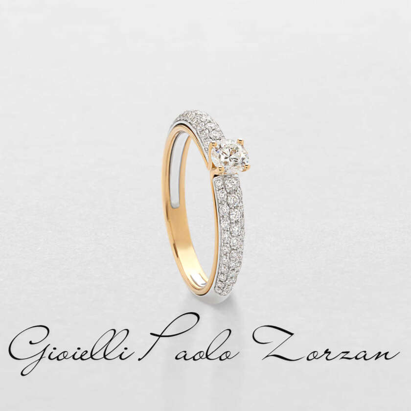 Anello solitario Giorgio Visconti  in oro rosa e diamante AM16740C