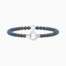 Bracciale kidult in acciaio componibile con agata azzurra striata Mamanonmama 732204  Bracciali a Sfere