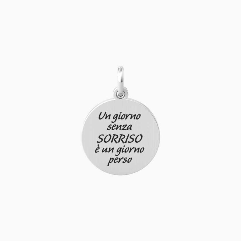 Ciondolo kidult con frase sorriso e cristallo Sorriso felicitÀ 741017