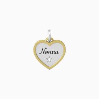 Ciondolo kidult cuore con scritta nonna e cristallo Nonna dolcezza 741068  Elementi per Bracciali