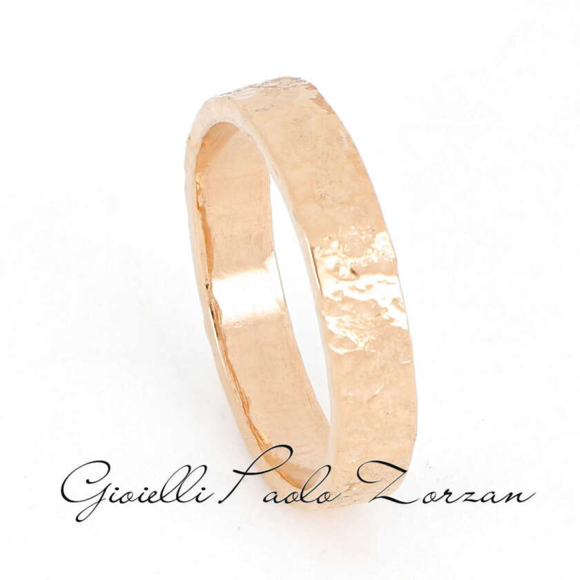 Fede in Oro Rosa 18 kt Fatta a Mano mod. Cursa ref F45R03