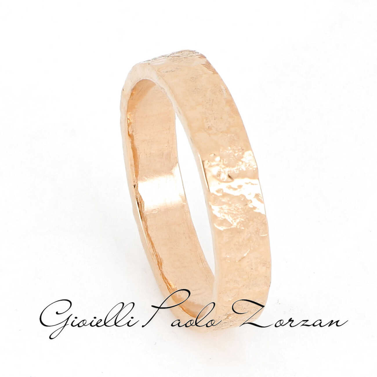 Fede in Oro Rosa 18 kt Fatta a Mano mod. Cursa ref F45R03 Fedi Artigianali Fede in Oro Rosa 18 kt Fatta a Mano mod. Cursa ref F45R03 Fedi Artigianali