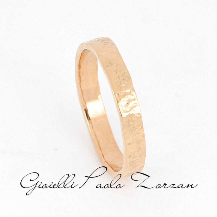 Fede in Oro Rosa 18 kt Fatta a Mano mod. Baten ref F30R04