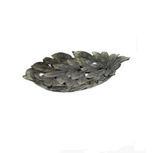 Piatto Hervit Resina Foglie Bronzo 25X39CM 29452  Idee regalo e Oggettistica