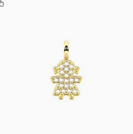 Ciondolo kidult dorato a forma di bambina Figlia il senso della vita 741185