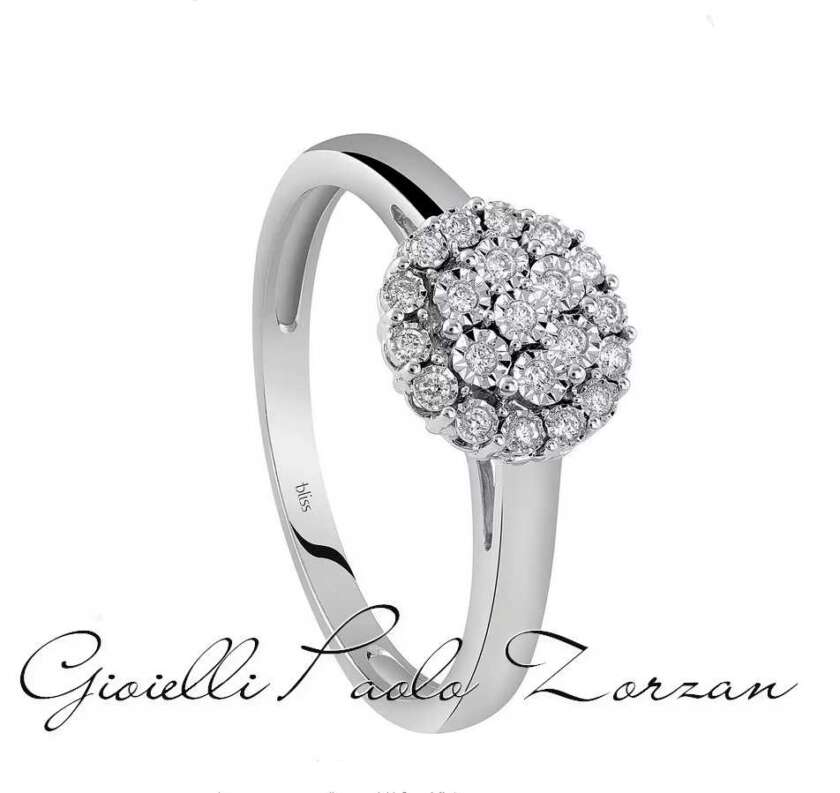 Anello Bliss Rugiada in oro bianco con diamanti 20086495
