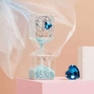 Bomboniera Claraluna Clessidra grande sabbia glitterata azzurra  25216C    Comunione Cresima Matrimonio