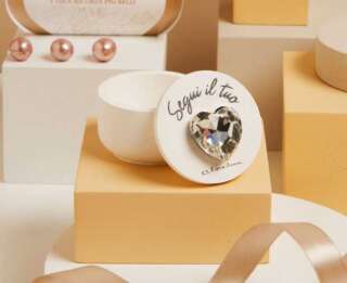 Bomboniera Claraluna Scatolina Cuore Silver in Gesso 25329    Comunione Cresima Matrimonio