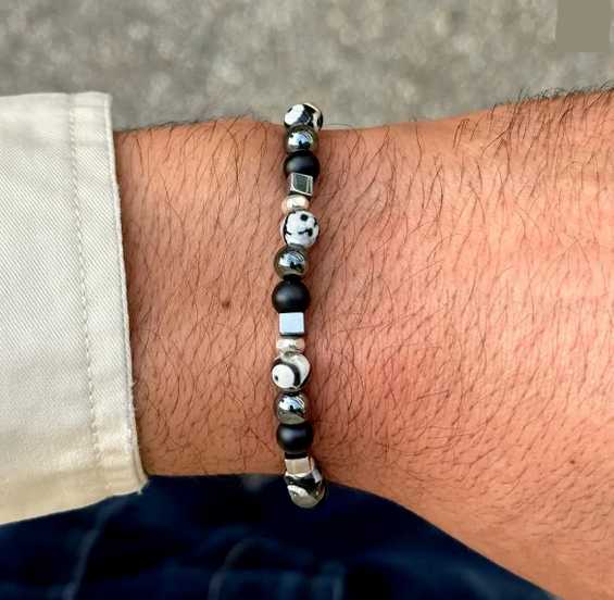 Bracciale Dandy street uomo in argento elastico TER19 - immagine 2