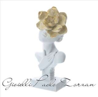 Busto Hervit Dahlia Resina dorato/bianco 31Cm 29455  Idee regalo e Oggettistica
