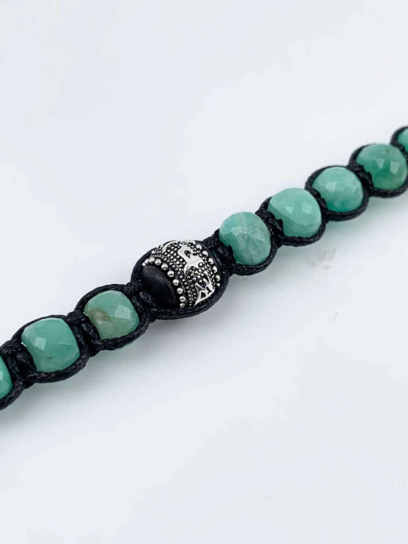 Bracciale Tamashii in argento e smeraldi BPS101-EM - immagine 2