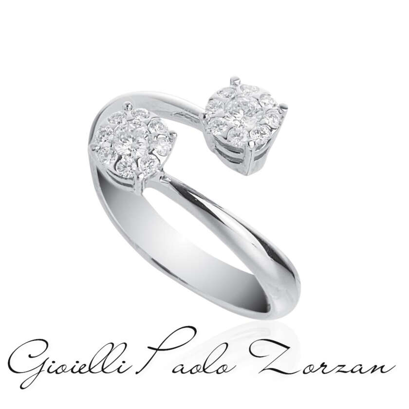 Anello Artlinea contrarie in oro 18kt pavé di diamanti AD869/DB-LB