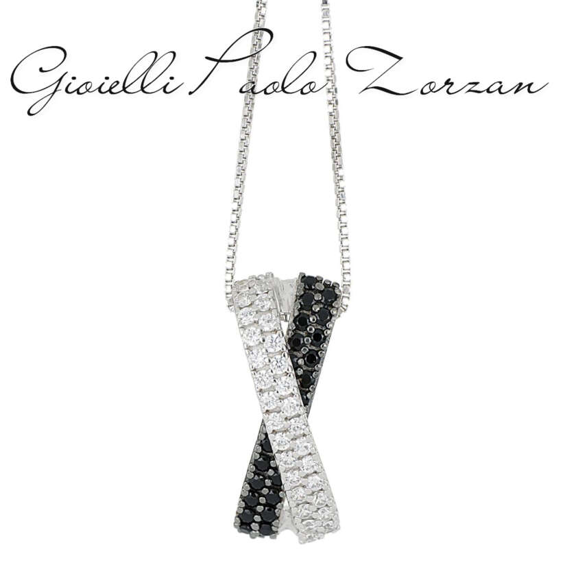 Collana Artlinea Argento 925 con zirconi bianchi e neri ZCL1450/NE-LL