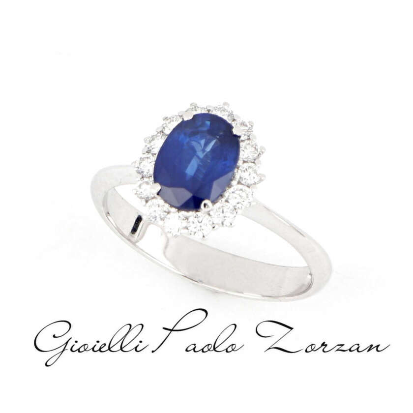 Anello Zaffiro modello Kate in Oro e Diamanti ref. ANPZ2509