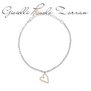 Bracciale Cuori e frecce Together cuore  puntinato oro rosa 9 kt e argento TBRCUO  Bracciali a Maglia
