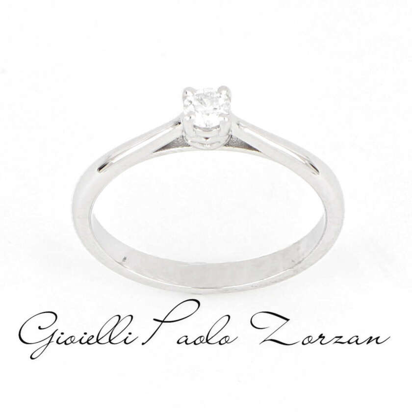 Anello Solitario Cuore in Oro con Diamante Naturale ct. 0.17 ref ANPZ2514 - immagine 4