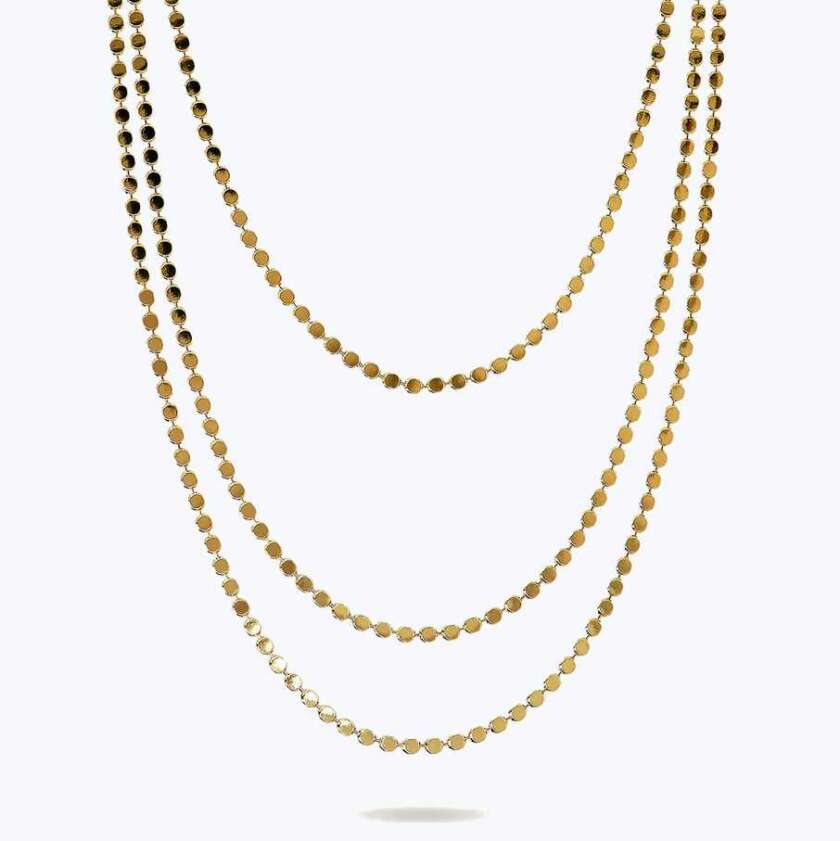 Collana Etrusca Multifilo con Catena a Piccoli Dischi  WSET00704.YG - immagine 2
