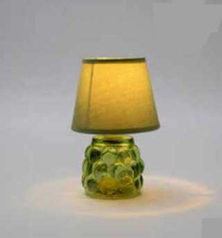 Bomboniera AD lampada in vetro LED con paralume cotone verde C2803   Idee regalo e Oggettistica Matrimonio