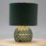 Bomboniera AD lampada in vetro LED con paralume velluto verde C2704  Matrimonio
