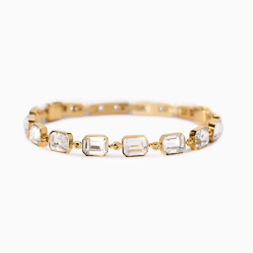 Bracciale kidult Style 01 dorato con cristalli bianchi  831003