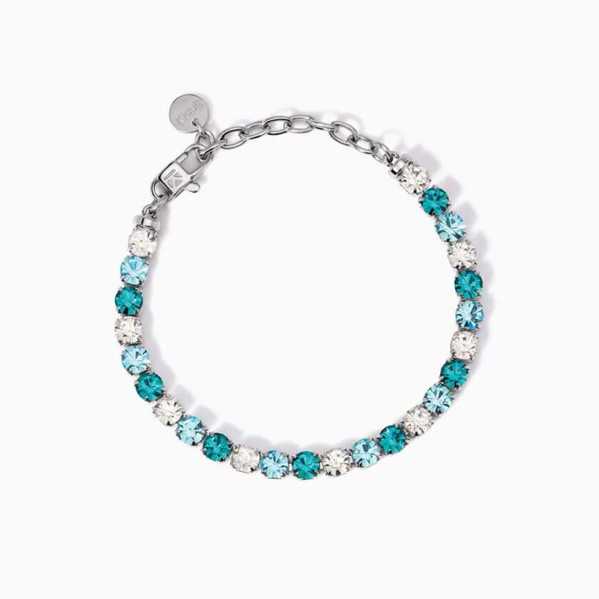 Bracciale kidult Style 12 tennis con cristalli bianchi e blu 831021