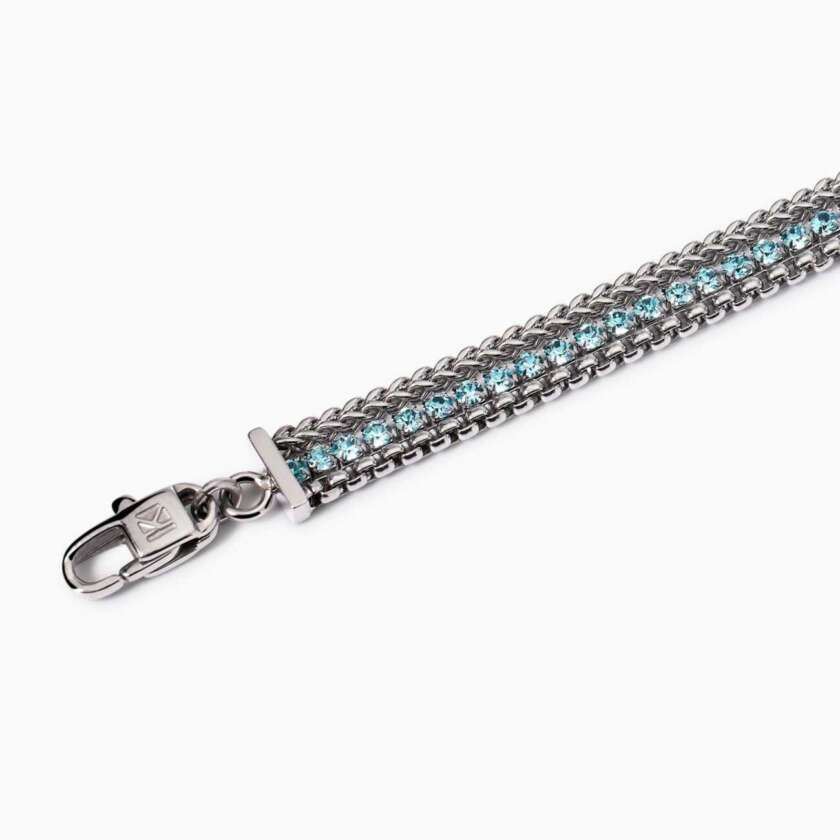 Bracciale kidult Style 07 con due catene e tennis azzurro 831027 - immagine 3