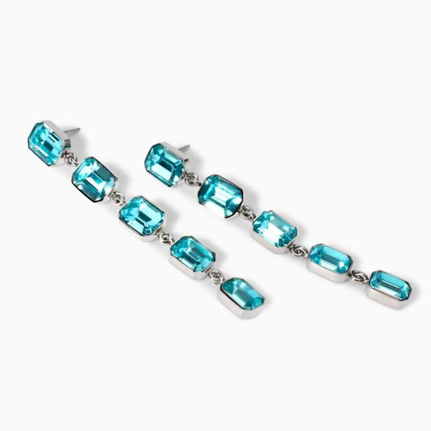 Orecchini kidult Style 01 pendenti con cristalli azzurri  861002