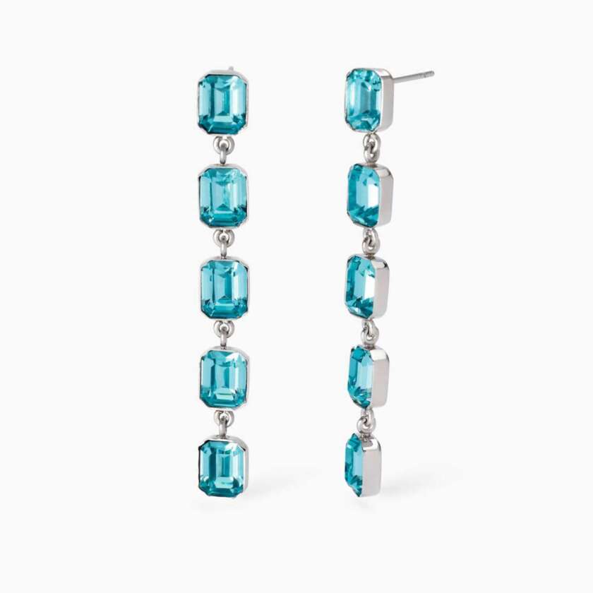 Orecchini kidult Style 01 pendenti con cristalli azzurri  861002 - immagine 2