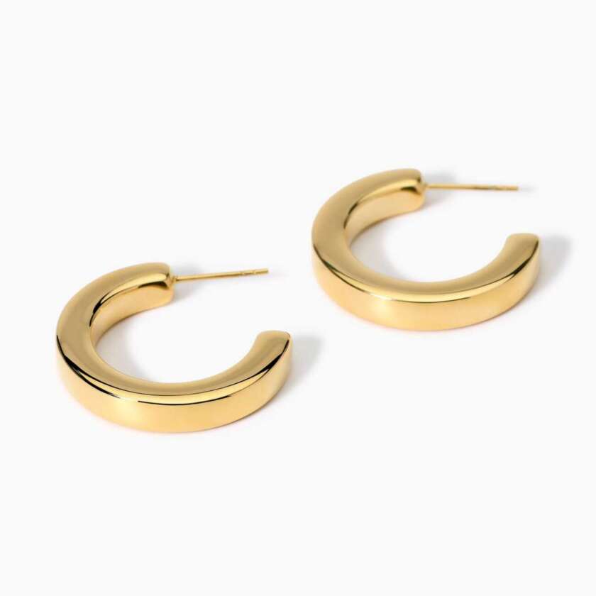 Orecchini kidult Style 09 a cerchio piatti dorati 861019 - immagine 2