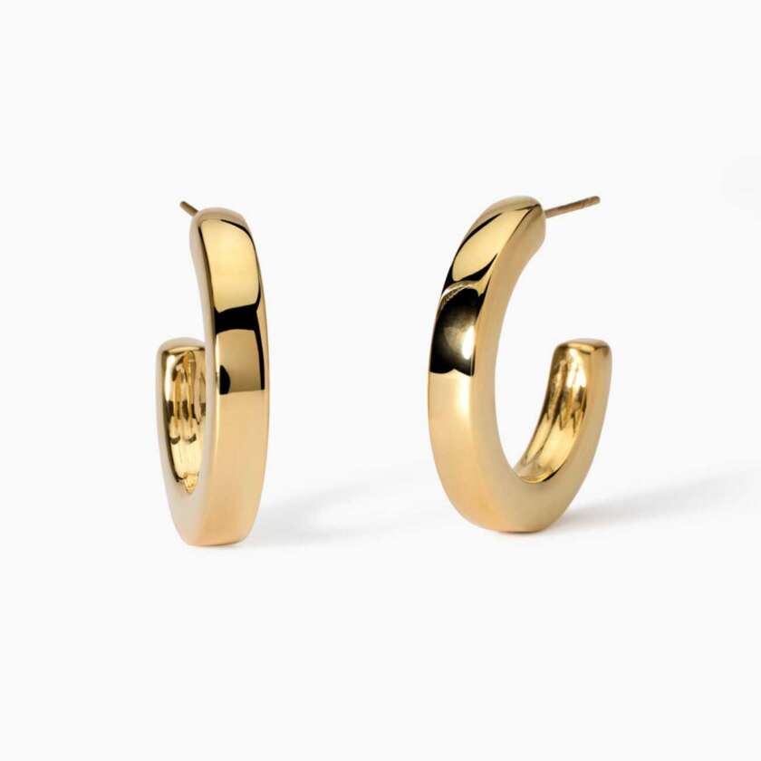 Orecchini kidult Style 09 a cerchio piatti dorati 861019