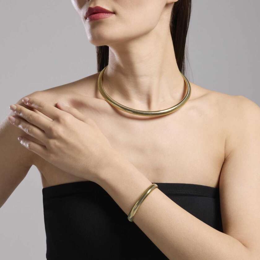 Girocollo kidult Style 13 tubogas in acciaio dorato 851031 - immagine 2