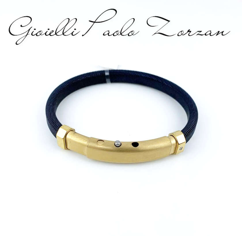 Bracciale Borsari Gioielli in acciaio 316L con brillantino BRSTAU54