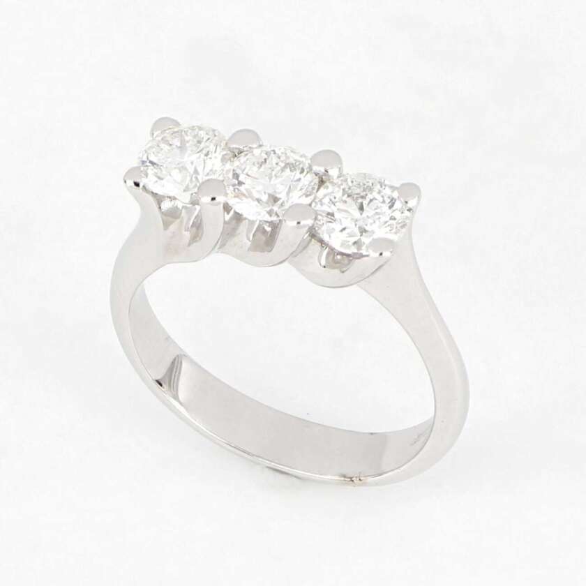 Anello Trilogy in Oro Bianco con Diamanti Naturali ct. 1.50 Certificato IGI ref. ANPZ1292.150 - immagine 4