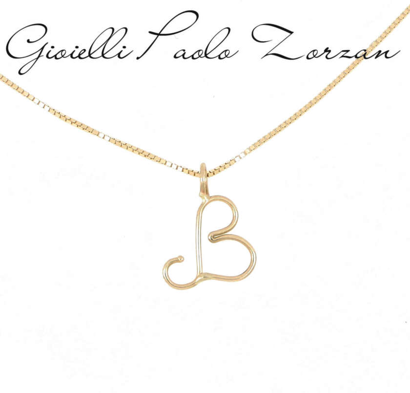 Collana con iniziale pendente B in oro giallo 18 kt SNAZ02