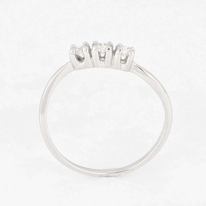 Anello Trilogy in Oro Bianco e Diamanti Naturali ct. 0.18 ref. ANPZ092.018 - immagine 2