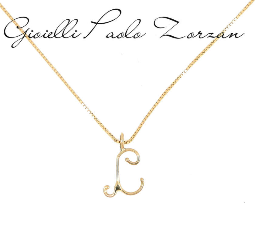 Collana con iniziale pendente C in oro giallo 18 kt SNAZ03