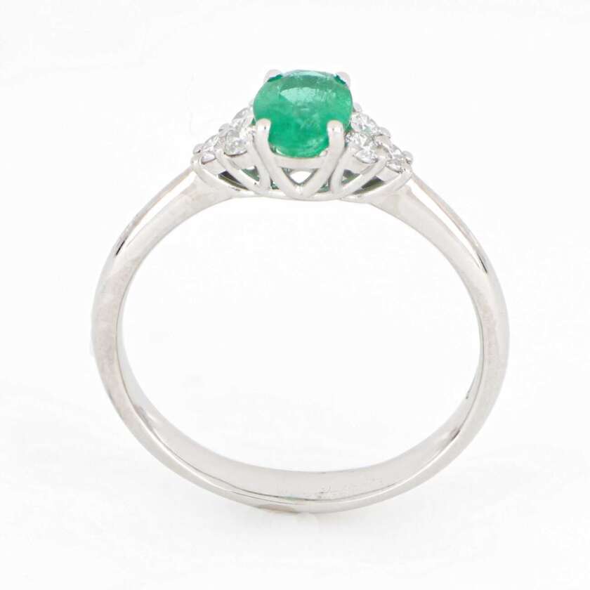 Anello con Smeraldo e Diamanti in Oro Bianco ref. ANPZ2520 - immagine 3