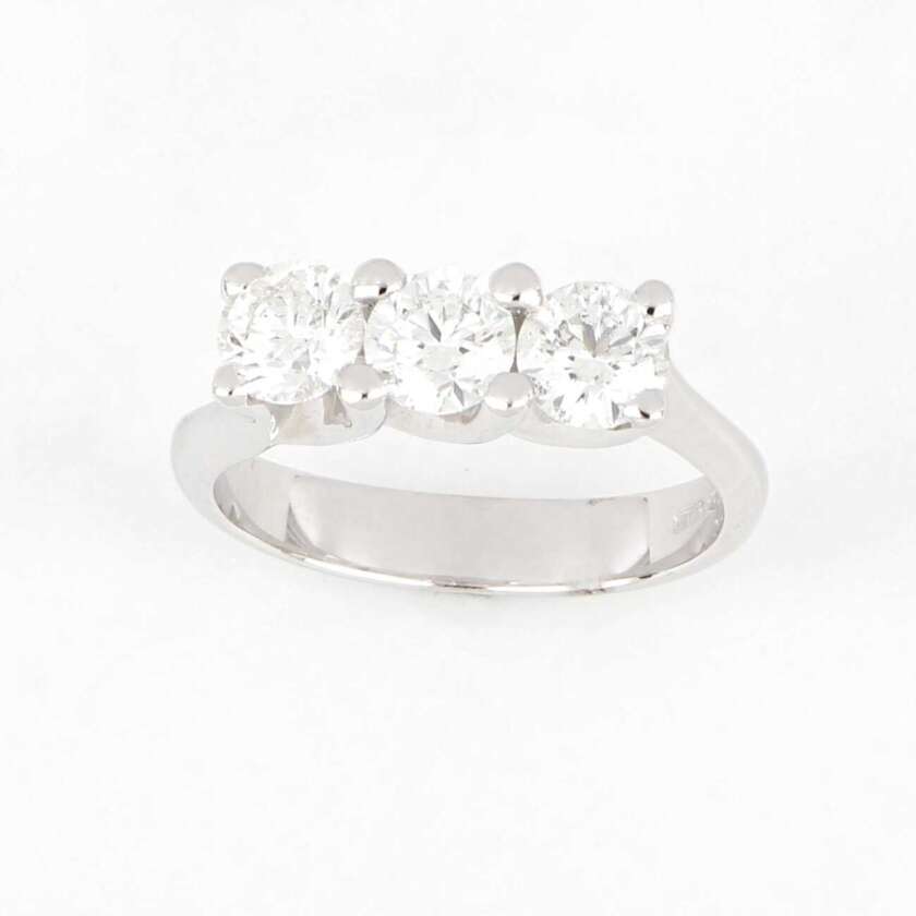 Anello Trilogy in Oro Bianco con Diamanti Naturali ct. 1.50 Certificato IGI ref. ANPZ1292.150 - immagine 2