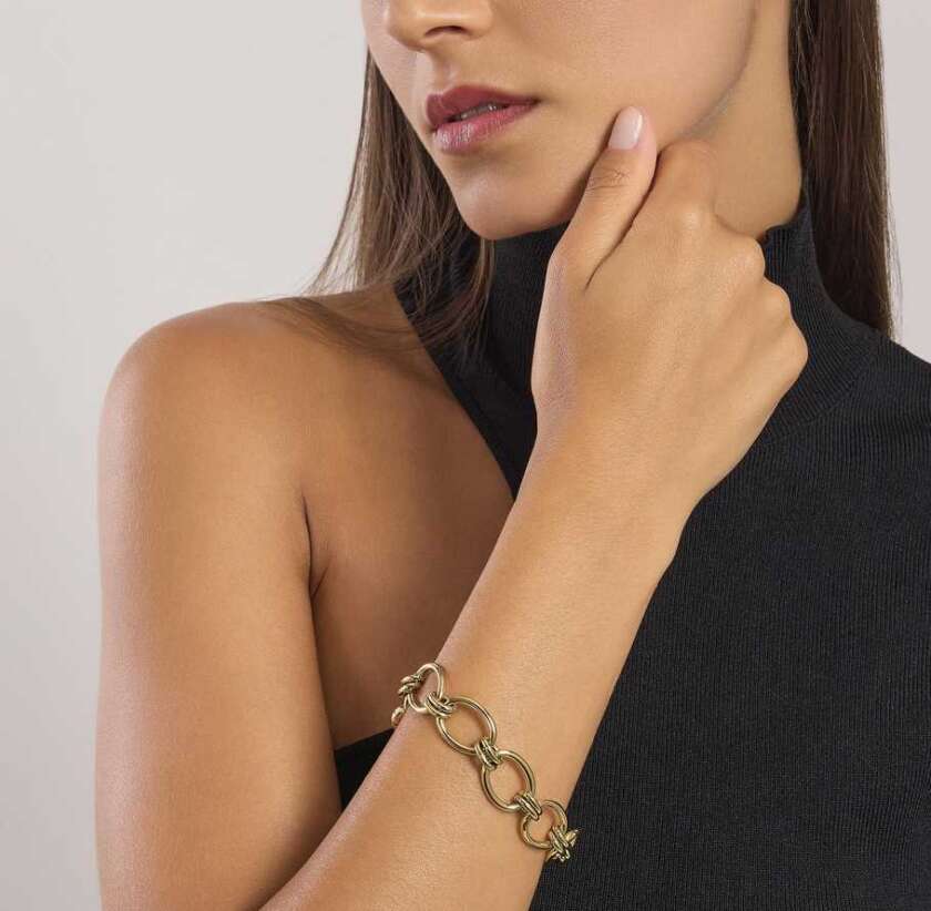 Bracciale kidult dorato con maglie larghe Style 06 831032 - immagine 2