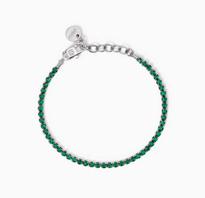 Bracciale kidult tennis con cristalli verdi Style 11 831017
