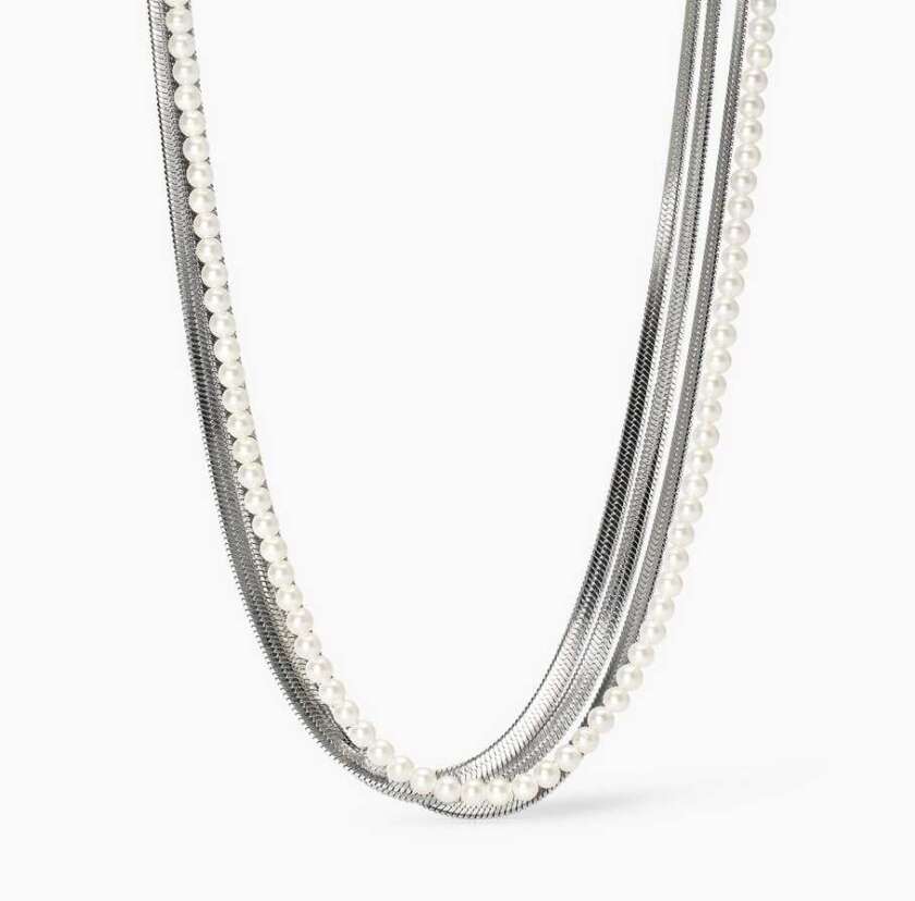 Girocollo kidult con catene e perle conchiglia Style 14 851021