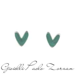 Orecchini Cuori e Frecce cuore smalto verde SOCCUOVE  Orecchini a Lobo