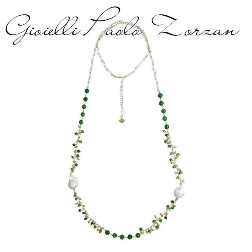 Collana IO&TE lunga diopside e perla barocca CLLKODPDO