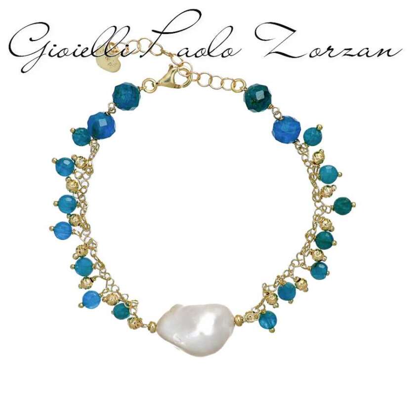 Bracciale IO&TE apatite e perla barocca BRKOAPDO