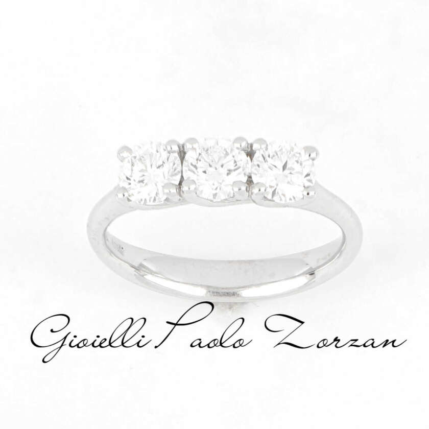 Anello trilogy in Oro Bianco con Diamanti Naturali ct 1.22 ref. ANPZ4208.122